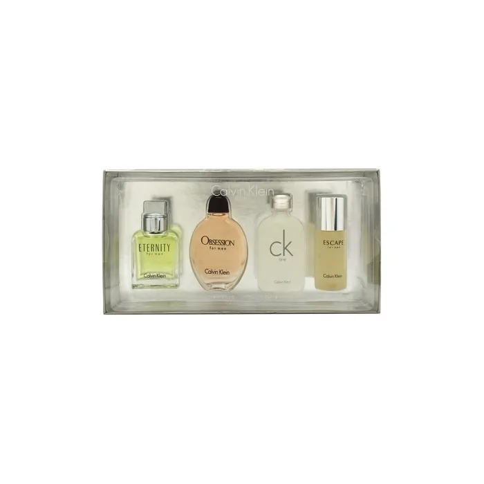 Calvin Klein Miniature Gift Set Featuring 15ml Eternity Eau De Toilette 15ml Obsession Eau De Toilette 15ml Ck One Eau De Toilette And 15ml Escape Eau De Toilette