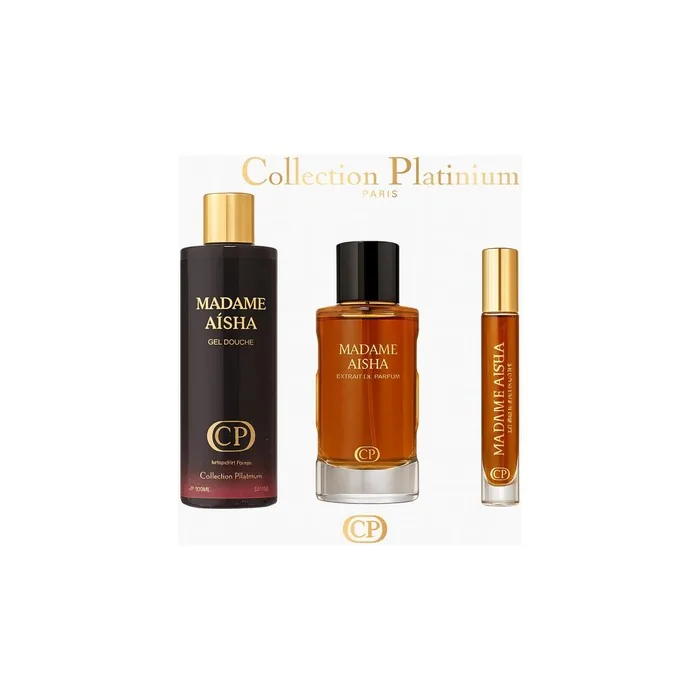 Collection Platinium Madame Aïsha Perfume Set 100ml + Shower Gel 250ml + Extrait 10ml