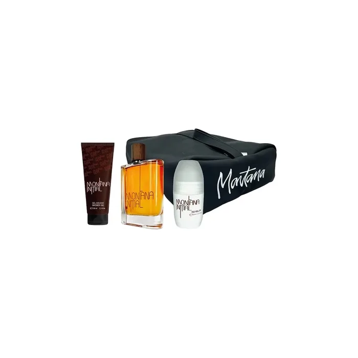 Montana Initial Gift Set Eau De Toilette 100ml Deodorant Rollon 50ml Shower Gel 100ml