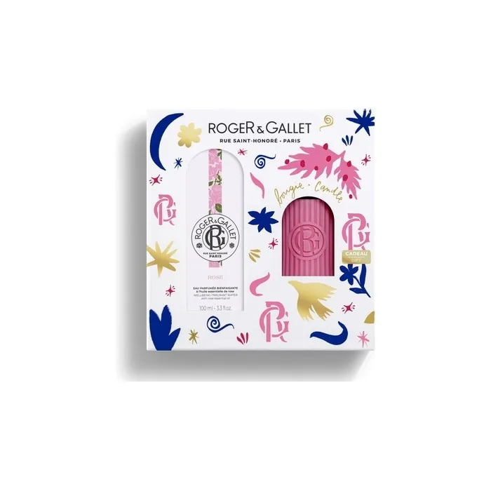 Roger & Gallet Gift Set - Rose - Beneficial Rose Eau De Parfum 100ml + Free Scented Candle 75g