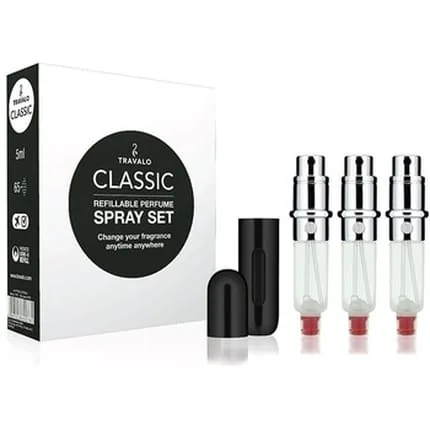 Travalo Classic HD Black Set 3 x 5ml Refillable Perfume Spray Bottles