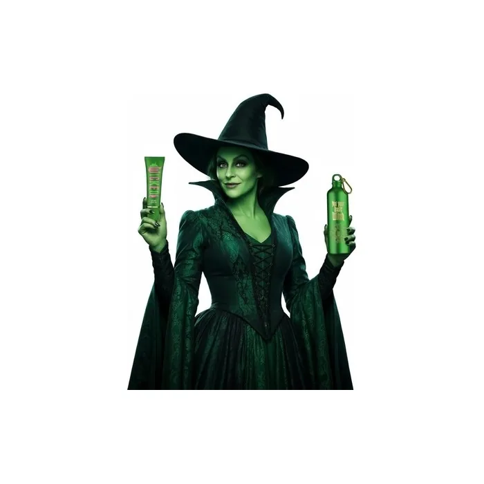 Corsair Toiletries Wicked Not Your Basic Witch Gift Set - 750ml Green Metal Water Bottle with Green Tea Lip Balm