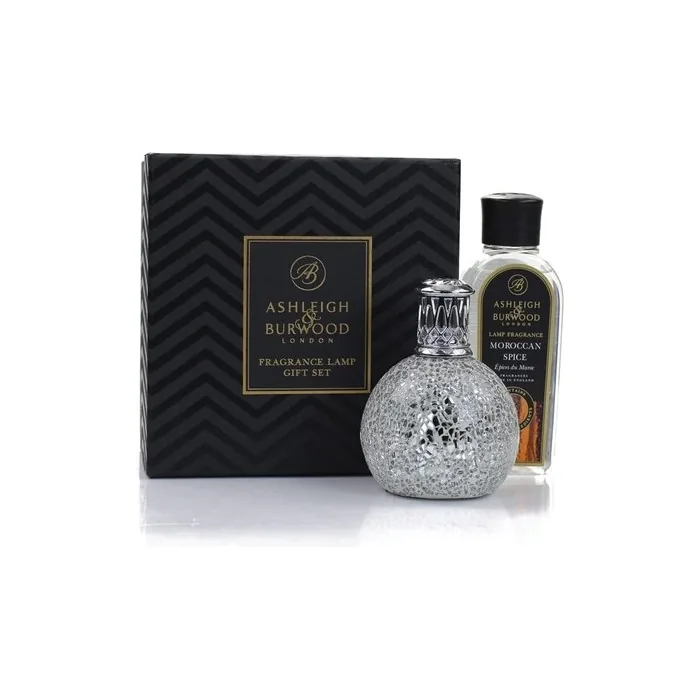 ASHLEIGH & BURWOOD Small Fragrance Lamp Gift Set - Twinkle Star & Moroccan Spice, Silver