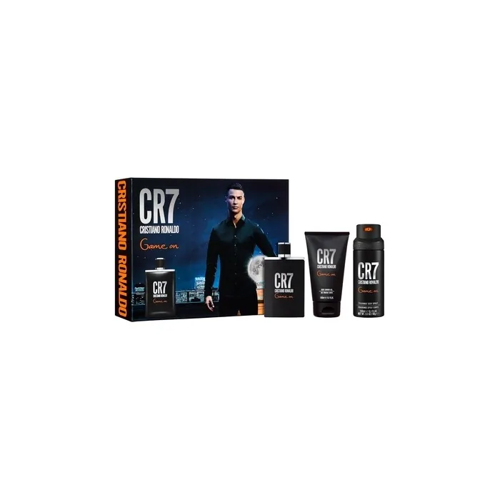 Cristiano Ronaldo Game On For Men 3 Piece Gift Set 3.4oz EDT Spray 5.1oz Shower