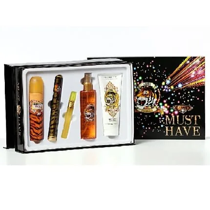 Cuba Tiger Must Have Set - Includes 100ml Perfume Spray, 35ml Perfume Spray, 15ml Miniature Perfume Spray, 200ml Spray Mist, And 200ml Body Lotion