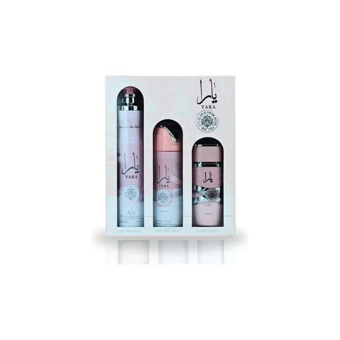 Lattafa Yara Eau de Parfum 100ml, Air Freshener 300 ml + Perfumed Spray 200ml