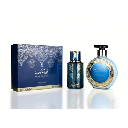 Myperfumes Arabiyat Prestige Blueberry Musk Set - Perfume 100 Ml + Body Lotion 300 Ml For Women
