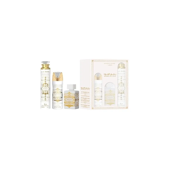 Lattafa Bade'e Al Oud Honor & Glory Unisex 3 Piece Gift Set 3.4 Fl Oz EDP