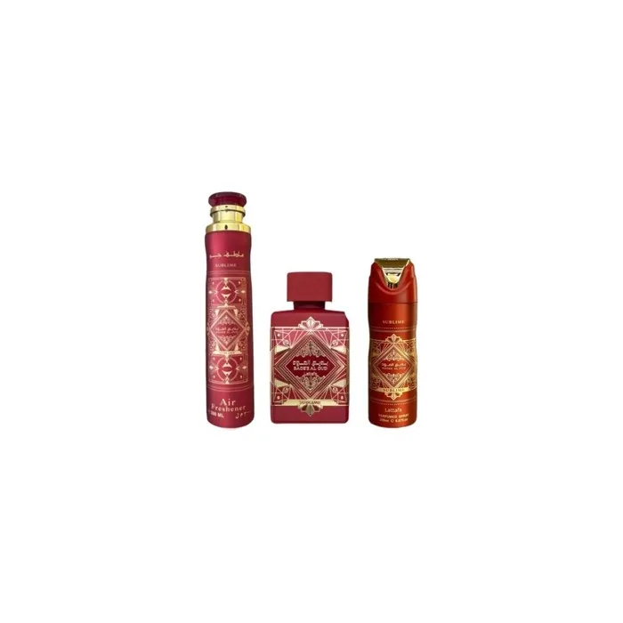 Lattafa Bade'e Al Oud Sublime Unisex 3 Piece Gift Set 3.4 Fl Oz EDP