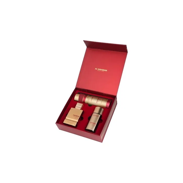 Al Haramain Amber Oud Ruby Edition Unisex Gift Set 3 Pieces EDP Spray