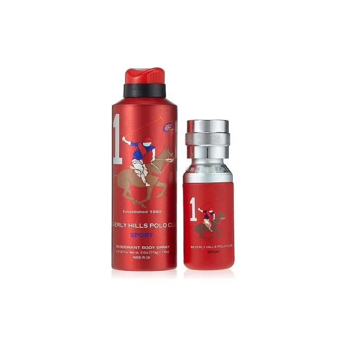 Beverly Hills Polo Club Sport 2 Piece Gift Set: Eau De Toilette 50ml and Deodorant Spray 175ml