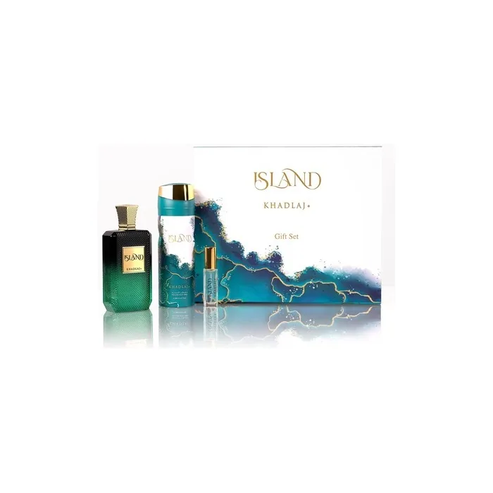 Khadlaj Island Extrait de Parfum Gift Set 100ml + Body Spray 200ml + Extrait de Parfum 10ml