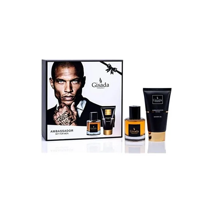 Gisada Ambassador Luxury Gift Set for Men - Eau De Parfum 50ml and Shower Gel 100ml
