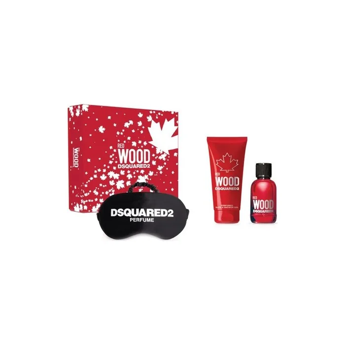 Dsquared2 Red Wood 3 Piece Gift Set Eau De Toilette 50ml Shower Gel 50ml Night Mask