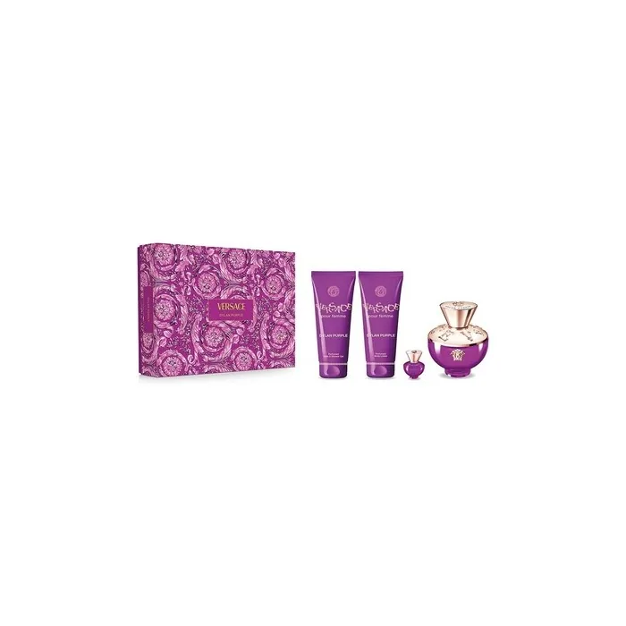 Versace Dylan Purple Pour Femme Gift Set - Eau De Parfum Spray 100ml, Body Lotion 100ml, Shower Gel 100ml, Eau De Parfum 5ml