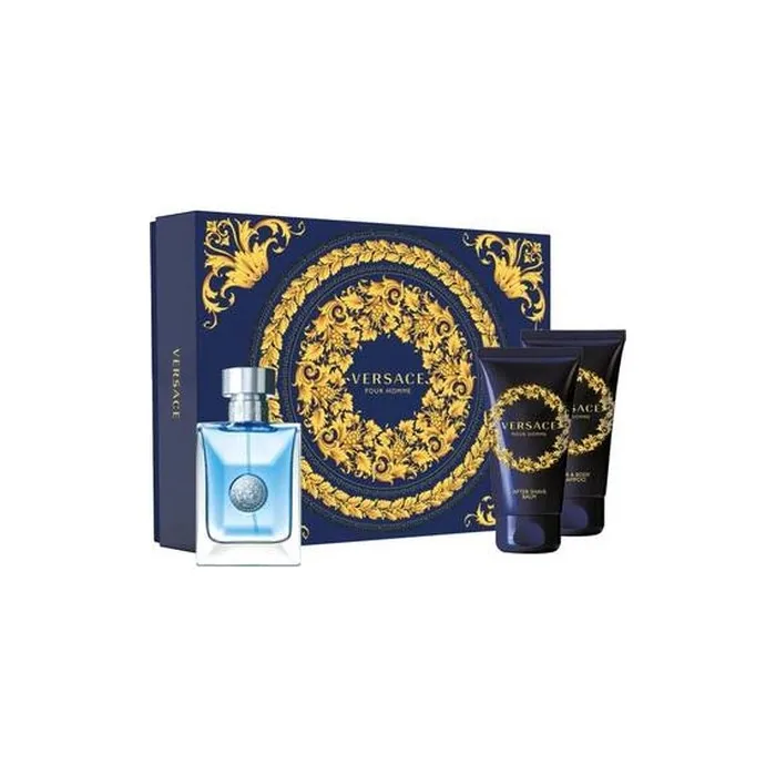 Versace Pour Homme Gift Set Eau De Toilette 50 Ml After Shave Balm 50 Ml And Shampoo 50 Ml