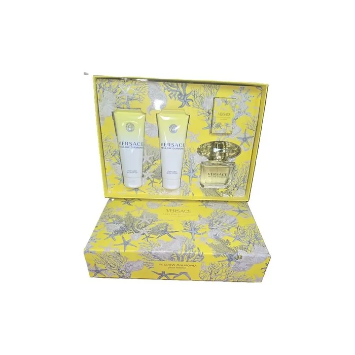 Versace Yellow Diamond Set Eau De Toilette 90ml Shower Gel 100ml Body Lotion 100ml Eau De Toilette 5ml Mini