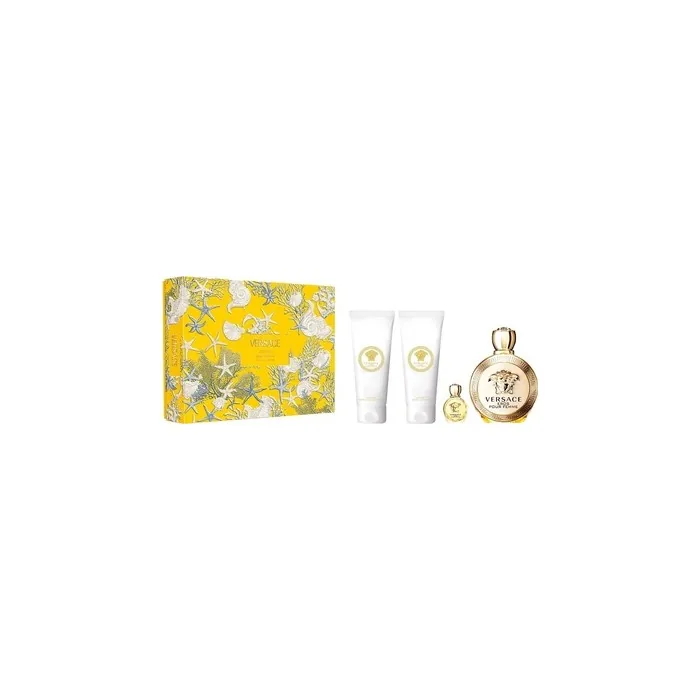 Versace Eros Pour Femme Gift Set Includes Edp Spray 100ml Shower Gel 100ml Body Lotion 100ml And Miniature Edp 5ml