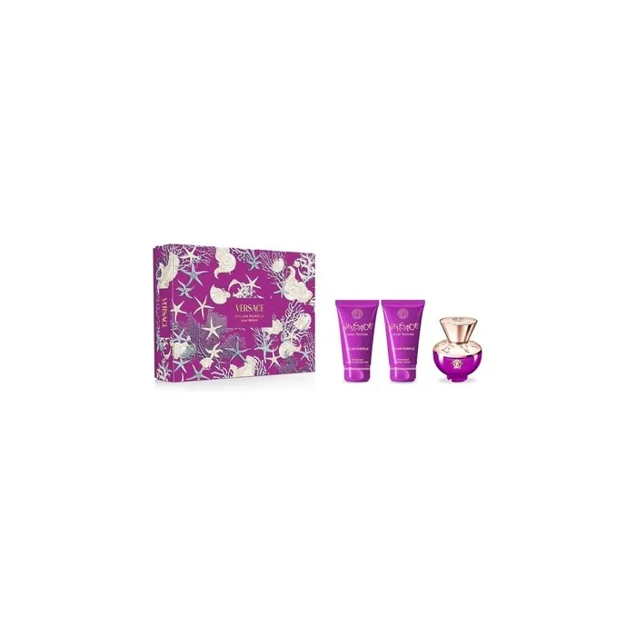 Versace Dylan Purple Pour Femme Eau De Parfum Spray 50ml Set With Shower Gel And Body Lotion