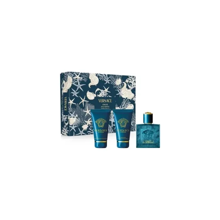Versace Eros Eau De Toilette Spray 50ml Set 3 Pieces