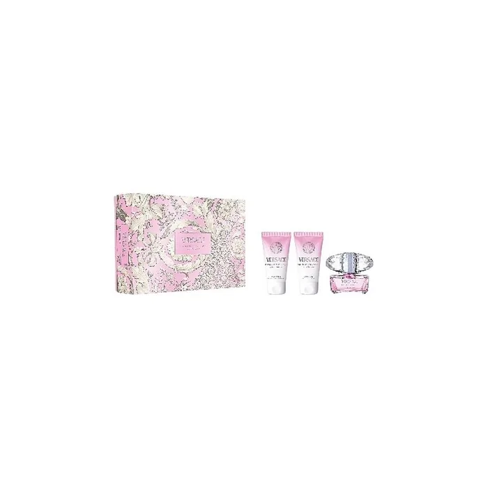 Versace Bright Crystal For Women Eau De Toilette 50 Ml Spray Gift Set With Body Lotion 50 Ml And Shower Gel 50 Ml