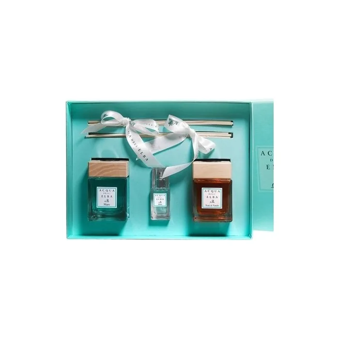 Acqua Dell Elba Gift Set 100 Ml Mare Diffuser 100 Ml Note Di Natale Diffuser 15 Ml Mare Cream Spray