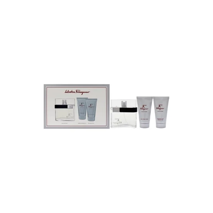 Salvatore Ferragamo F By Salvatore Ferragamo For Men 3 Pc Gift Set Including 34oz Eau De Toilette Spray 25oz Shower Gel And 25oz After Shave Balm