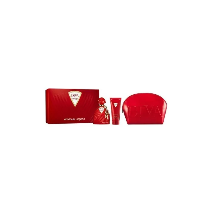 Ungaro Diva Rouge Epv Perfume 100ml With Body Lotion 100ml And Travel Pouch