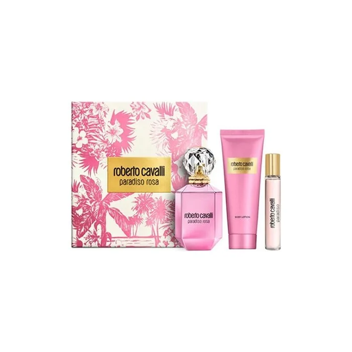 Roberto Cavalli Paradiso Rosa Gift Set 75ml Eau de Parfum, 100ml Body Lotion, 15ml Mini Eau de Parfum
