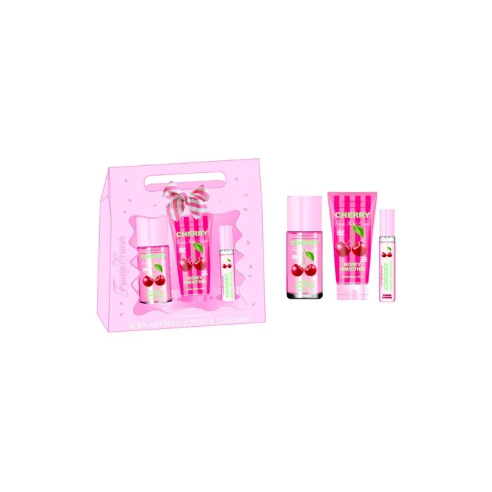 Tri Coastal Cherry Fragrance Set - Body Mist 75ml, Body Lotion 75ml, Cologne 30ml