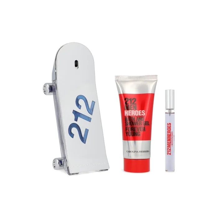 Herrera 212 Heroes Set: EDT Spray 90ml + Shower Gel 100ml + EDT Spray 10ml
