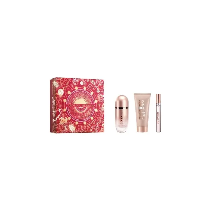 Carolina Herrera 212 Vip Rose Eau De Perfume Spray 80ml Set 3 Pieces Christmas 2023