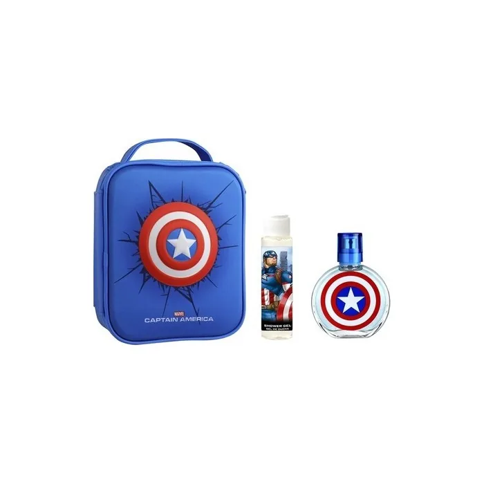 Ep Line Captain America Eau De Toilette Spray 100ml Set With Shower Gel And Backpack
