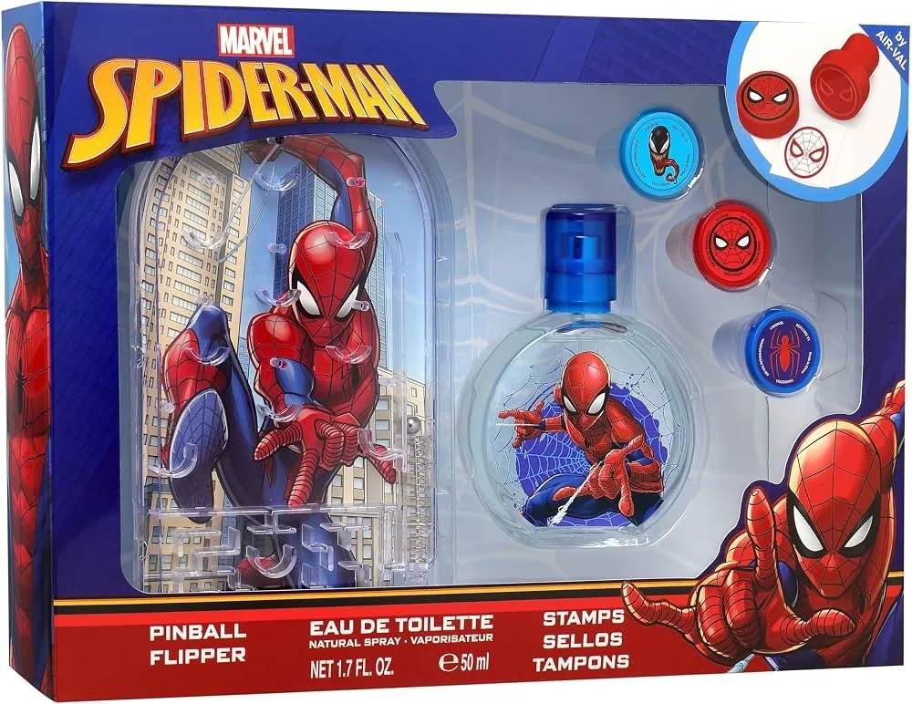 Air-Val Spider-Man Eau De Toilette Set 50ml, Pinball And Stamps