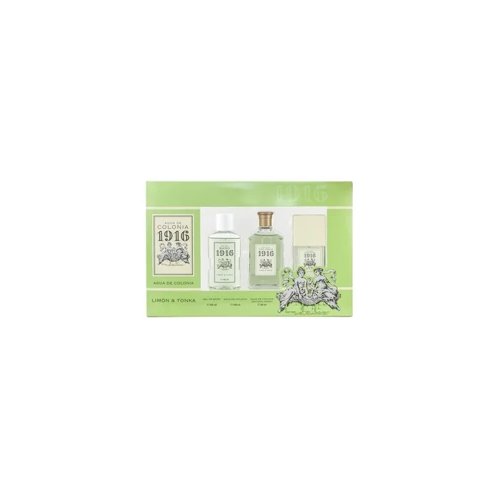 1916 Lemon and Tonka Perfume 100ml + Perfume 30ml + Shower Gel 100ml Unisex Gift Set for Men and Women Fresh Citrus Scent Long Lasting 230ml