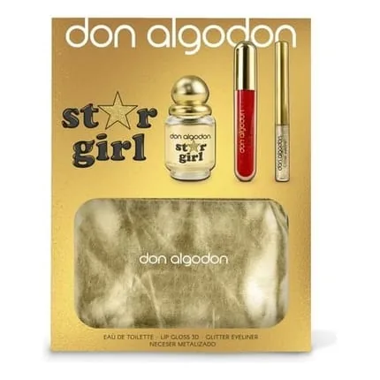 Don Algodon Edt Star Girl Women's Set 30 Ml With Lip Gloss Glitter Eyeliner And Bag