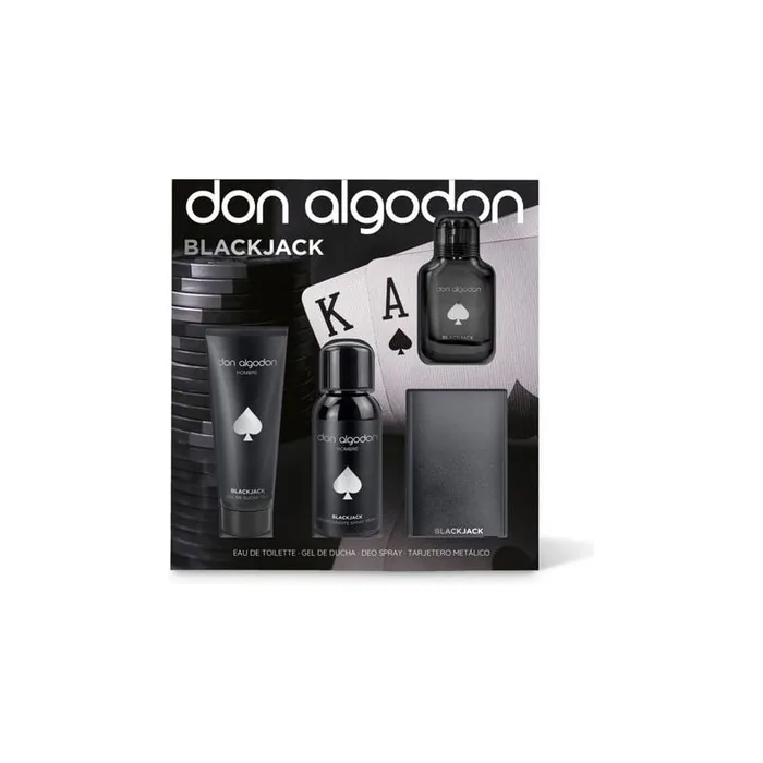 Don Algodon Edt Blackjack Men's Set 30 Ml With Shower Gel Deodorant Spray And Metal Wallet