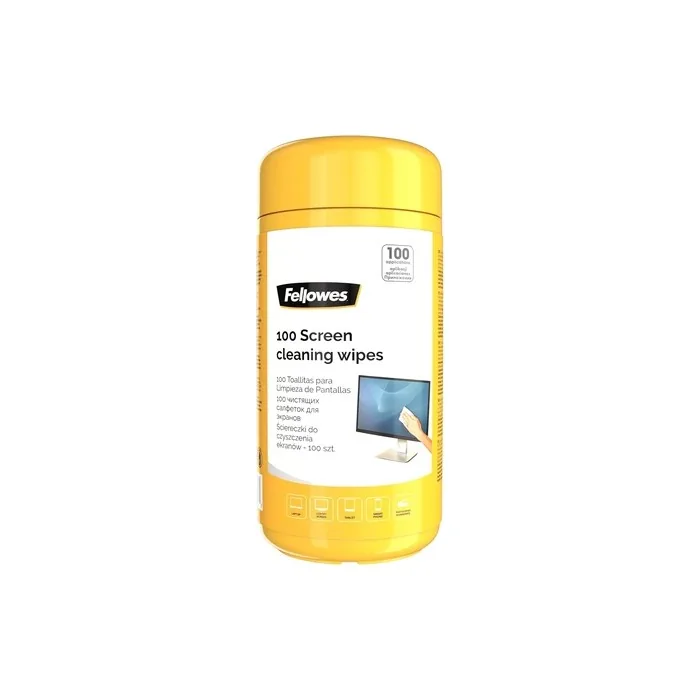 Fellowes 100 Screen and Keyboard Wipes Tub for Home and Office
