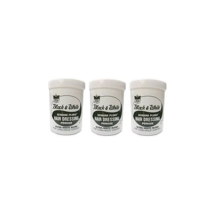 Black and White Genuine Pluko Hair Dressing Pomade 200ml
