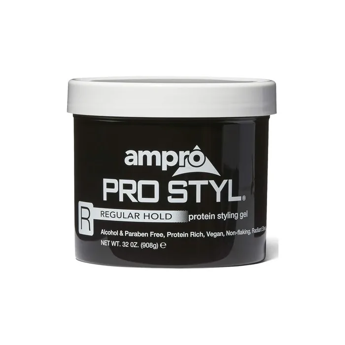 Ampro Pro Styl Styling Gel Protects and Strengthens Your Strands Non-Flaking Alcohol Free Vegan Formula Flexible Touchable Hold for All Hair Textures Regular 908g