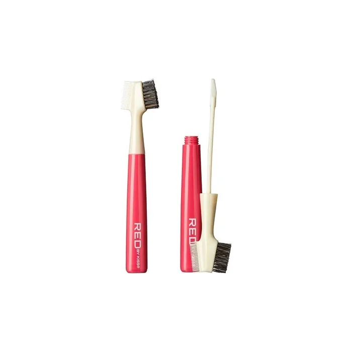 Red By Kiss Hair Brush With Edge Fixer Gel 3 In 1 Edge Control Styler