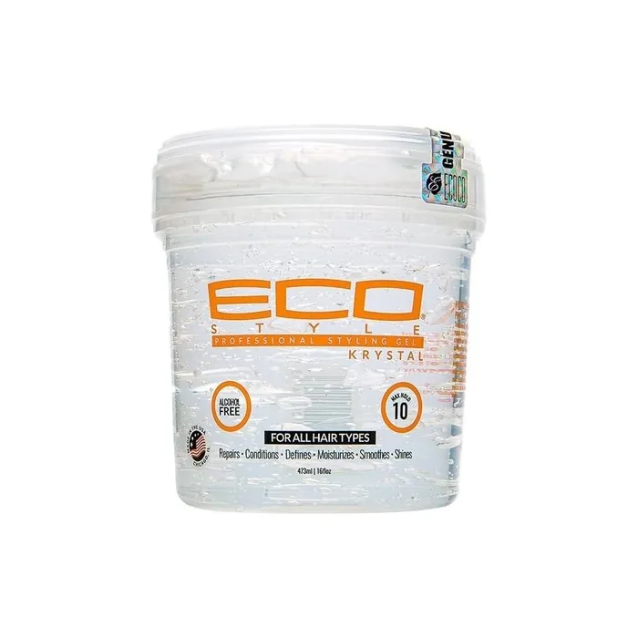 Ecostyle Krystal Styling Gel Clear All Day Hold Alcohol Free Paraben Free Sulphate Free No Flaking Anti-Itch 473ml