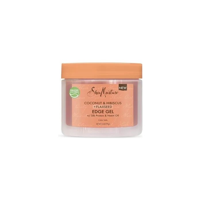 SheaMoisture Flaxseed Edge Control Gel Hair Products for Curly Hair Coconut and Hibiscus Paraben-Free 3.5 oz