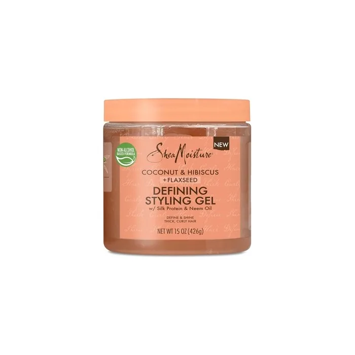 SheaMoisture Defining Styling Gel For Thick Curly Hair Coconut and Hibiscus Paraben-Free Frizz Control 15 oz