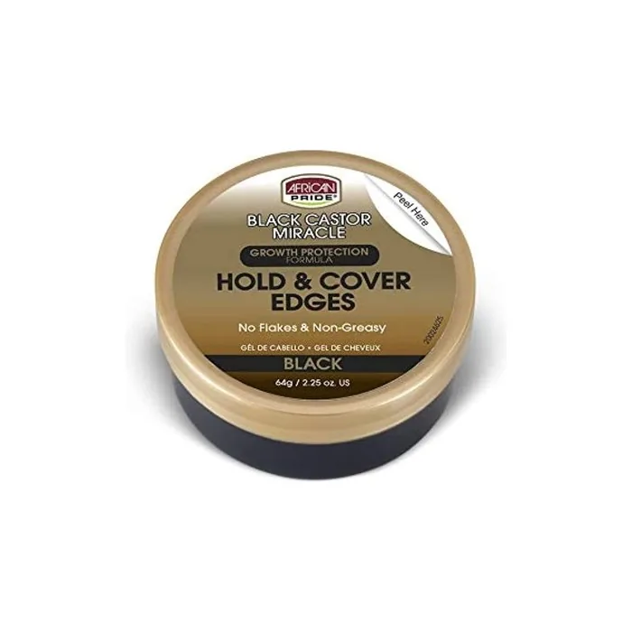 African Pride Black Castor Miracle Black Hold & Cover Edge Gel 64g