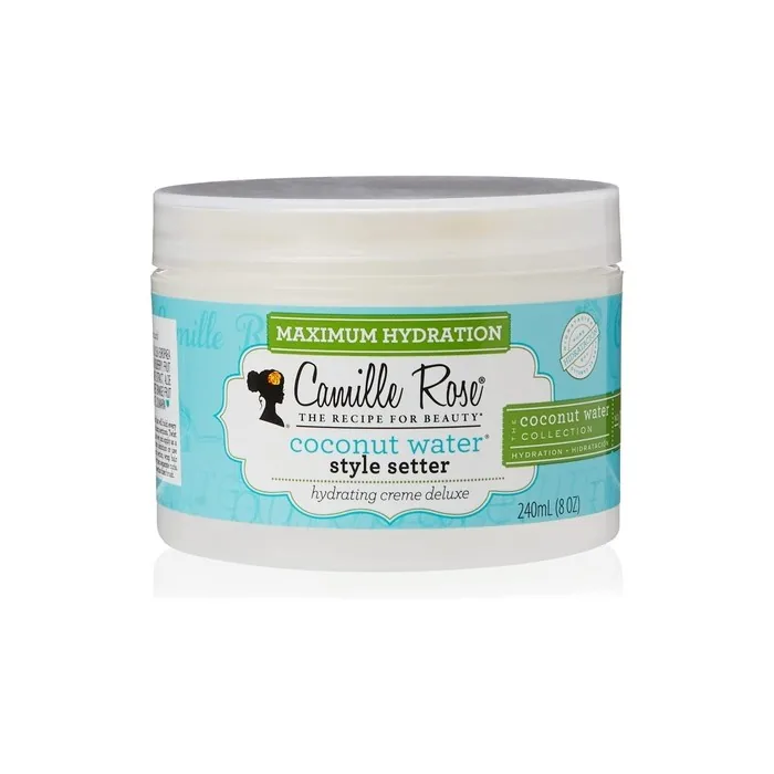 Camille Rose Coconut Water Style Setter 240ml Tropical Cream Hair Gel for Coily, Curly, Wavy Hair