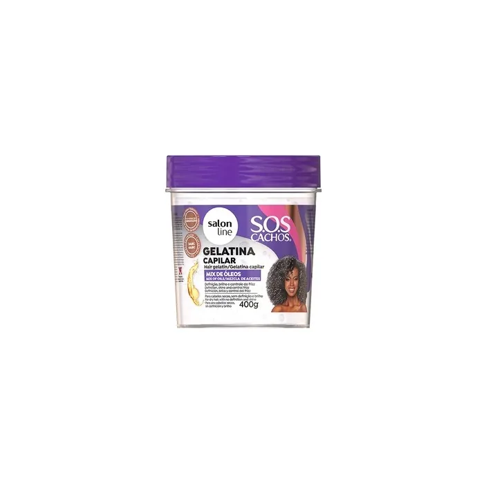Salon Line Sos Curls Gelatin Oil Mix 400g - Perfect For Defining Curls