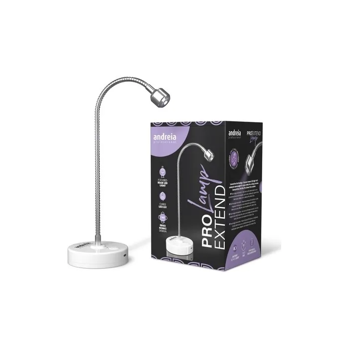 Andreia Professional PRO EXTEND Nail Manicure Lamp with 360º Movement - Compatible with PRO EXTEND False Nail Tips - Cures LED & UV - 3 Watts Tips Lamp
