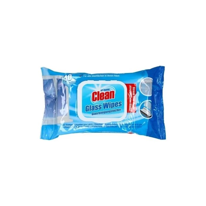 At Home Clean Hygienic Wipes for Glass - 40 Pieces