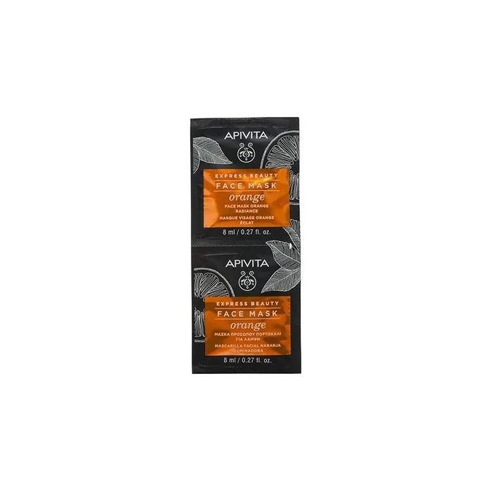 Apivita Express Beauty Illuminating Orange Mask 2x8ml Brightening Face Mask